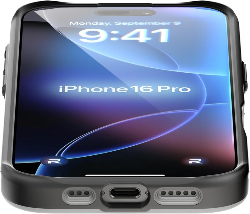 ريبل علبة الشفافة لهاتف iPhone 16 Pro [سلسلة Frosted الجيل السادس] متوافقة بقوة مع MagSafe، جوانب مانعة للانزلاق، ملمس غير لامع شفاف، مصدات واقية مقاومة للصدمات، عدسة وأزرار معدنية، هاتف 6.3 بوصة 2024 - Image 3