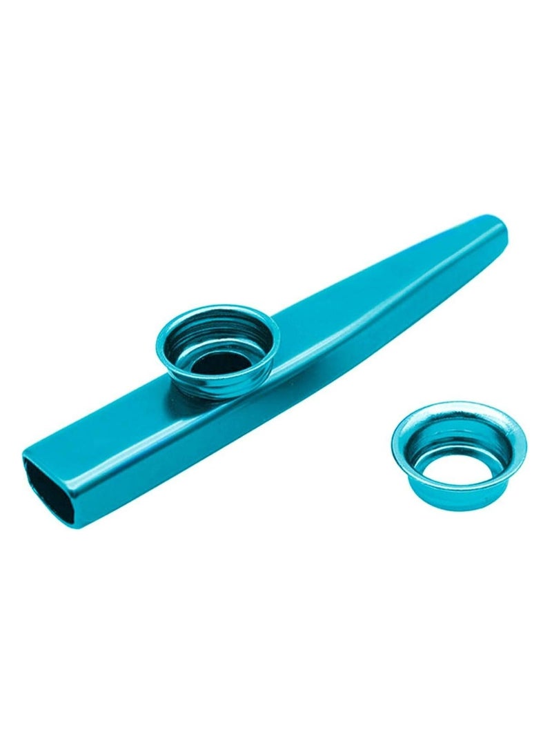 Mike Music - Metal Kazoo Aluminum Alloy Kazoo Musical Instrument for Child Adult Beginner Guitar Ukulele Companion Flute Accompaniment Instrument - Blue - Image 1