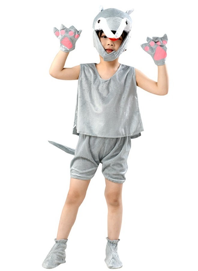 NIBEMINENT Children's performance costumes, stage animal performance costumes, summer short-sleeved animal clothing and dress-up - Image 1