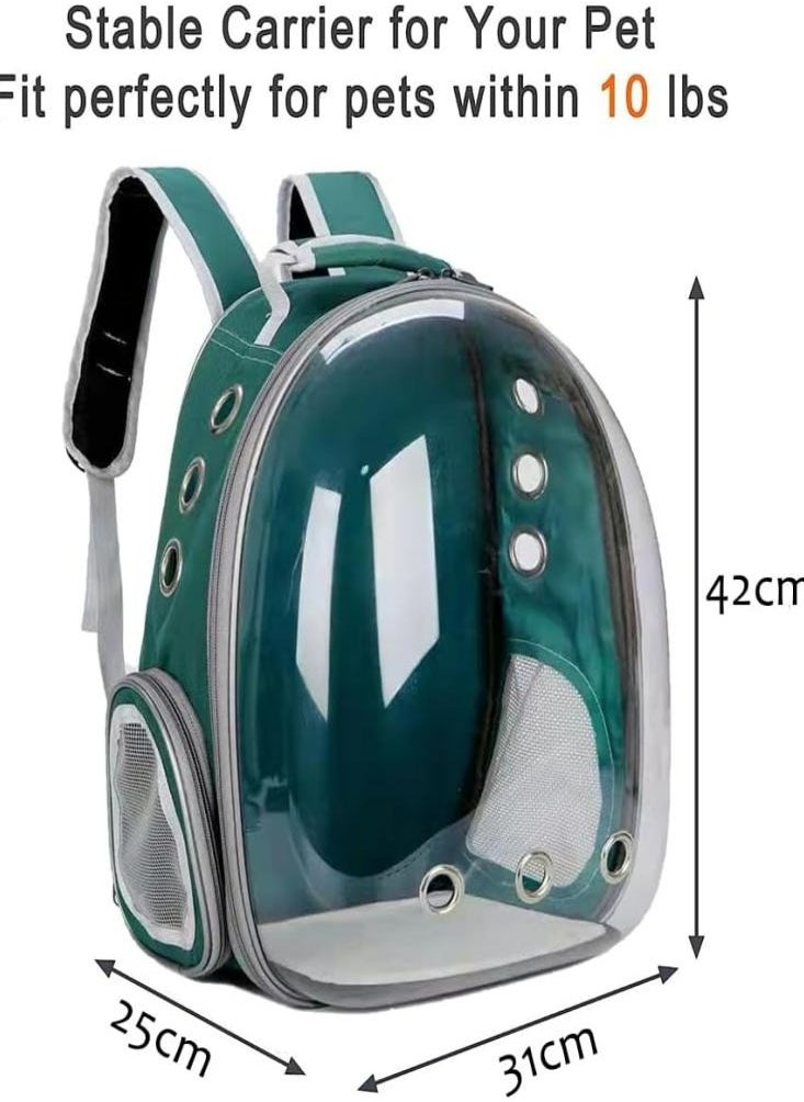 Oasisgalore - Oasisgalore Pet Carrier Backpack Cat Dog Backpack Pet Bubble Backpack Transparent Space Pet Backpack for Travel Green - Image 1