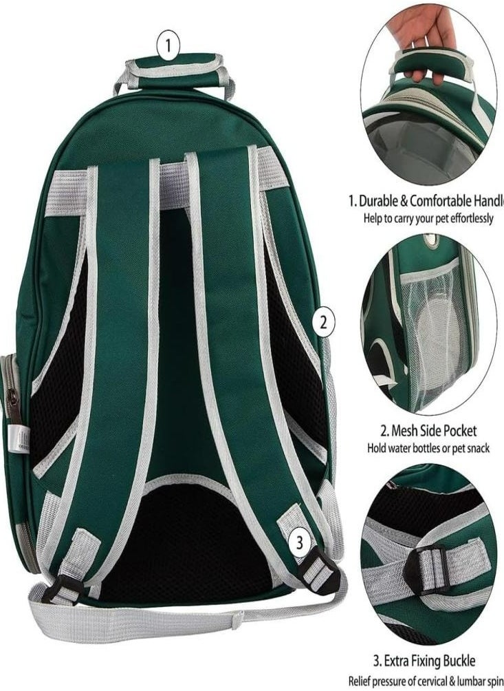 Oasisgalore - Oasisgalore Pet Carrier Backpack Cat Dog Backpack Pet Bubble Backpack Transparent Space Pet Backpack for Travel Green - Image 1