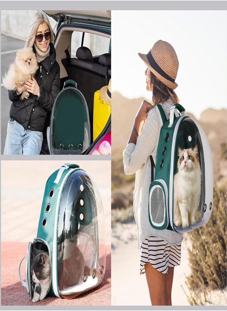 Oasisgalore - Oasisgalore Pet Carrier Backpack Cat Dog Backpack Pet Bubble Backpack Transparent Space Pet Backpack for Travel Green - Image 1