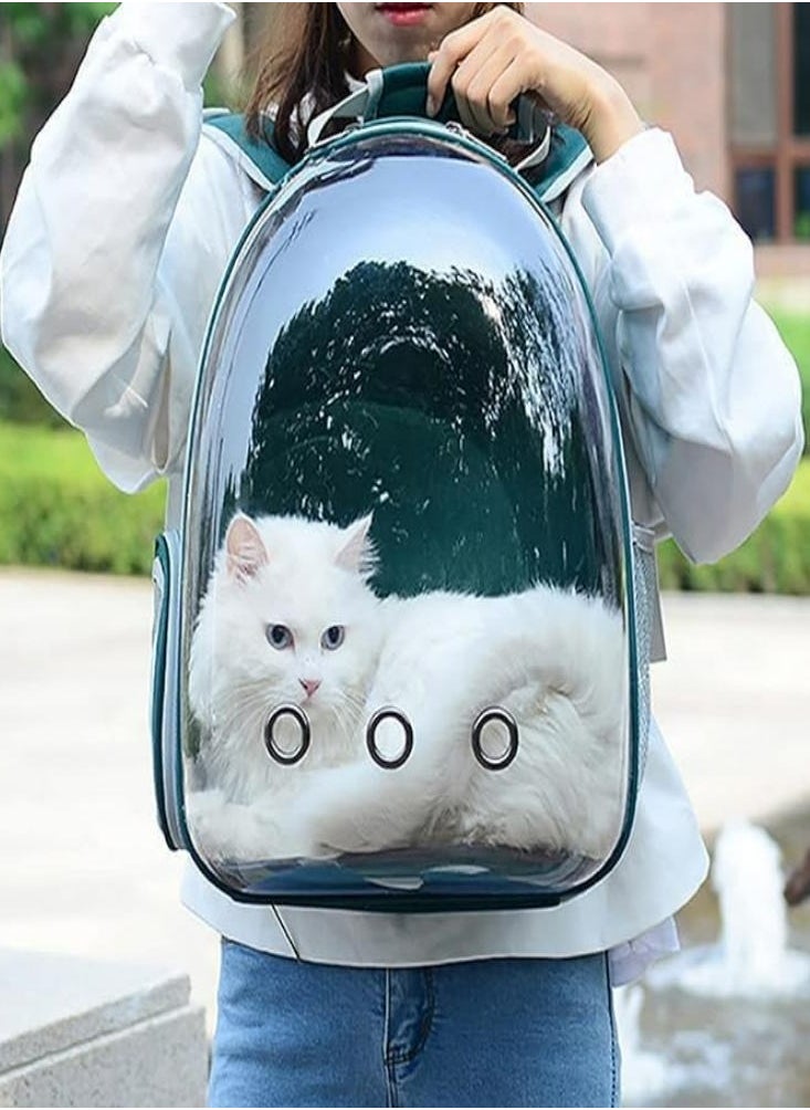 Oasisgalore - Oasisgalore Pet Carrier Backpack Cat Dog Backpack Pet Bubble Backpack Transparent Space Pet Backpack for Travel Green - Image 1