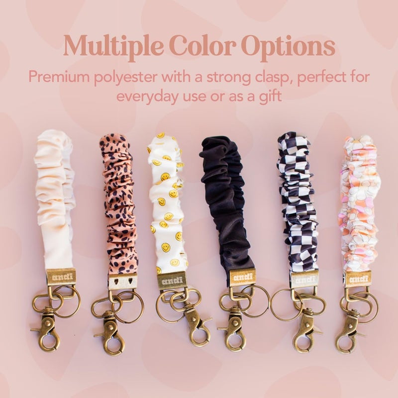 ANDI Wristlet Keychain for Women, Scrunchie Bracelet Key Ring With Clip Closure, Stretchy & Comfortable Wrist Lanyard, Key Chain For Car Keys, ID Cards (Woodland) - Image 5