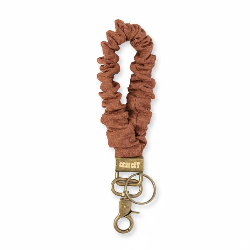 ANDI Wristlet Keychain for Women, Scrunchie Bracelet Key Ring With Clip Closure, Stretchy & Comfortable Wrist Lanyard, Key Chain For Car Keys, ID Cards (Woodland) - Image 1