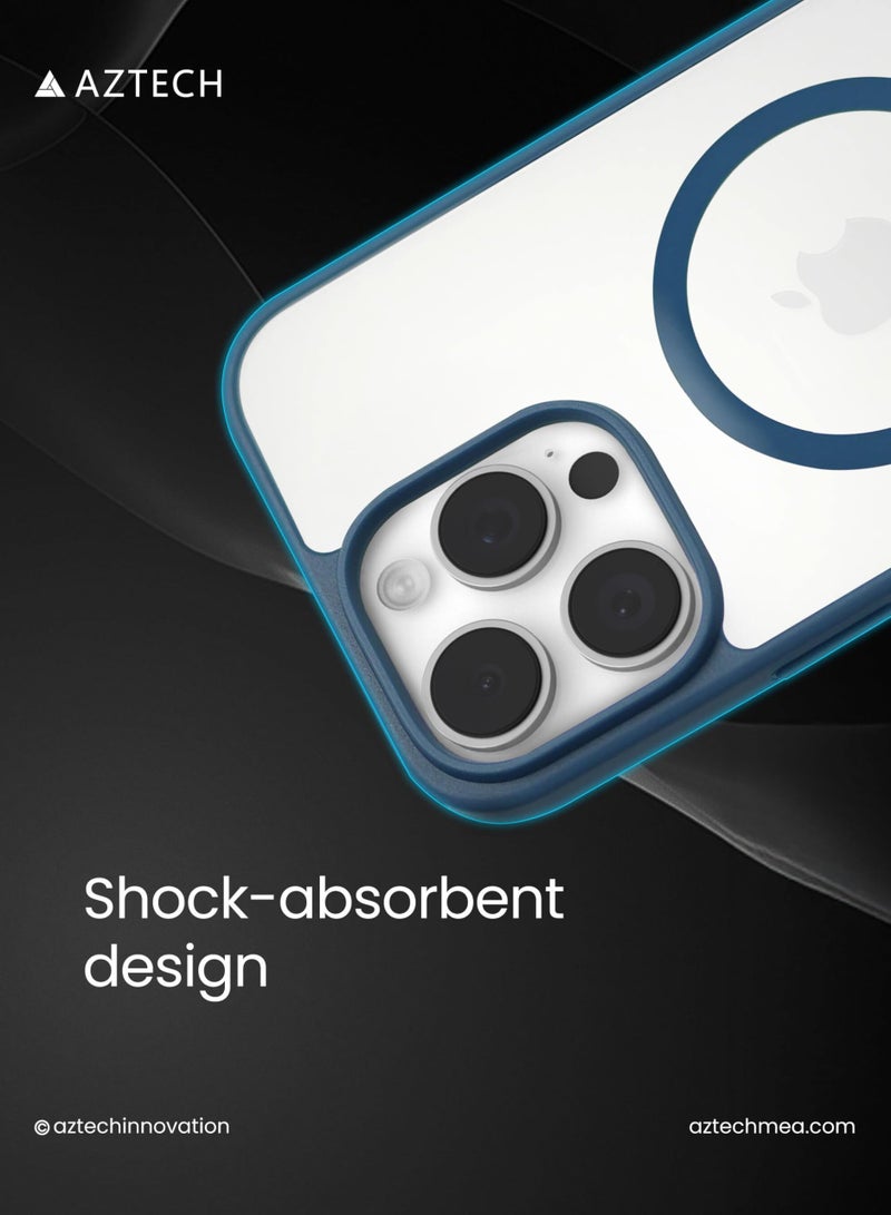 أزتك حافظة مغناطيسية لجهاز iPhone 14 Pro Max متوافقة مع ميغ سيف، خلفية مات شفافة حماية كاملة لعدسة الكاميرا غطاء هاتف نحيف مقاوم للصدمات، ظهر مقاوم للخدوش لشركة Apple - Image 2