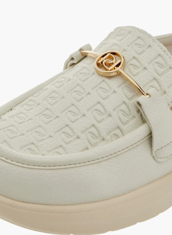 Paprika Women Monogram Embossed Slip-On Mules