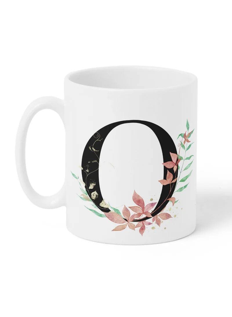LOWHA 11 oz Ceramic Mug with Letter O Design on Both Sides
