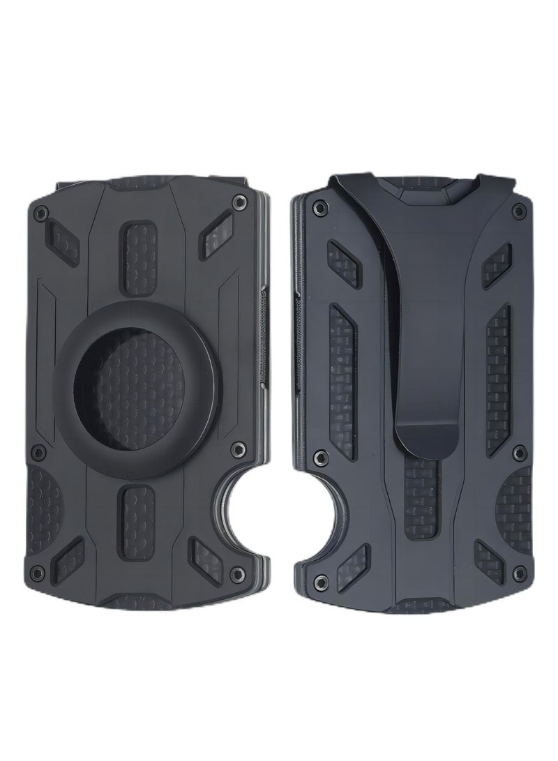 SYOSI Wallet for Men, Carbon Fiber Money Cilp, Minimalist Front Pocket, RFID-Blocking Card Holder, Metal Wallets, Minimalist Slim Wallet for Men,  Credit Card Holder (Carbon Fiber, Billfold) - Image 1