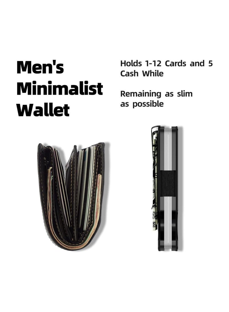 SYOSI Wallet for Men, Carbon Fiber Money Cilp, Minimalist Front Pocket, RFID-Blocking Card Holder, Metal Wallets, Minimalist Slim Wallet for Men,  Credit Card Holder (Carbon Fiber, Billfold) - Image 3