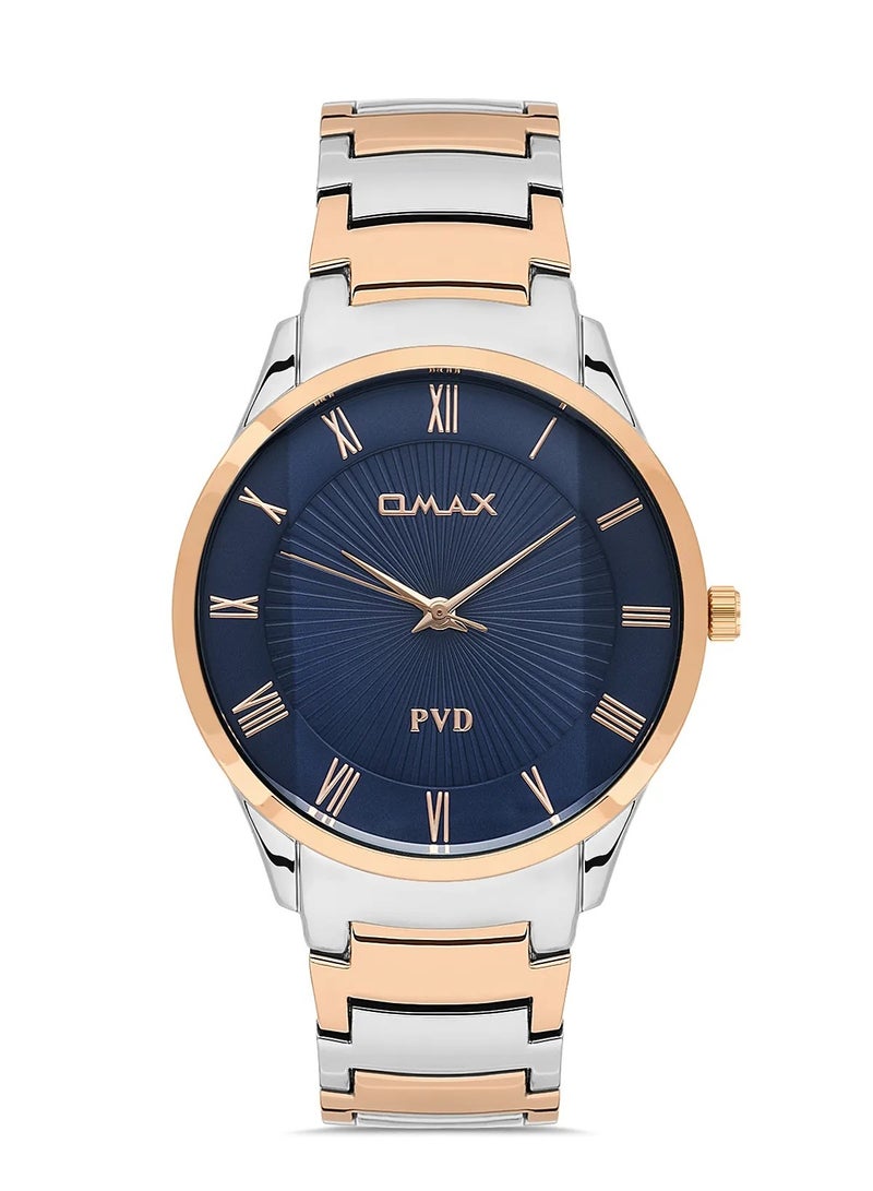 Omax Men's Blue Luxury Wrist Watch, Watches for Men, Stainless Watches, Steel Band, Analog Dial, Waterproof Watch, 1 Year Warranty - Image 1