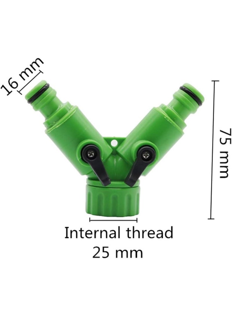 Emerald 2-Way Hose Splitter with Swivel – Quick Connector Y-Splitter Valve | Dual Outlet Garden Hose Coupling | Heavy-Duty Plastic 2-Way Water Flow Control Connector - Image 2