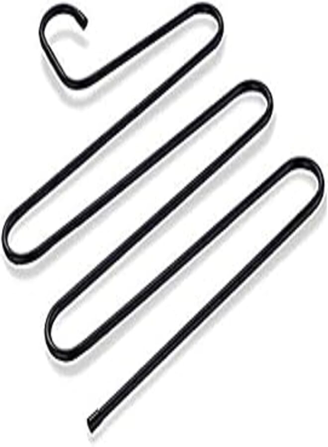 Multifunction S-Type Magic Stainless Steel Trousers Hanger Rack Pants Closet Belt Holder Rack 5 Layers Non-Slip Towel Rack 