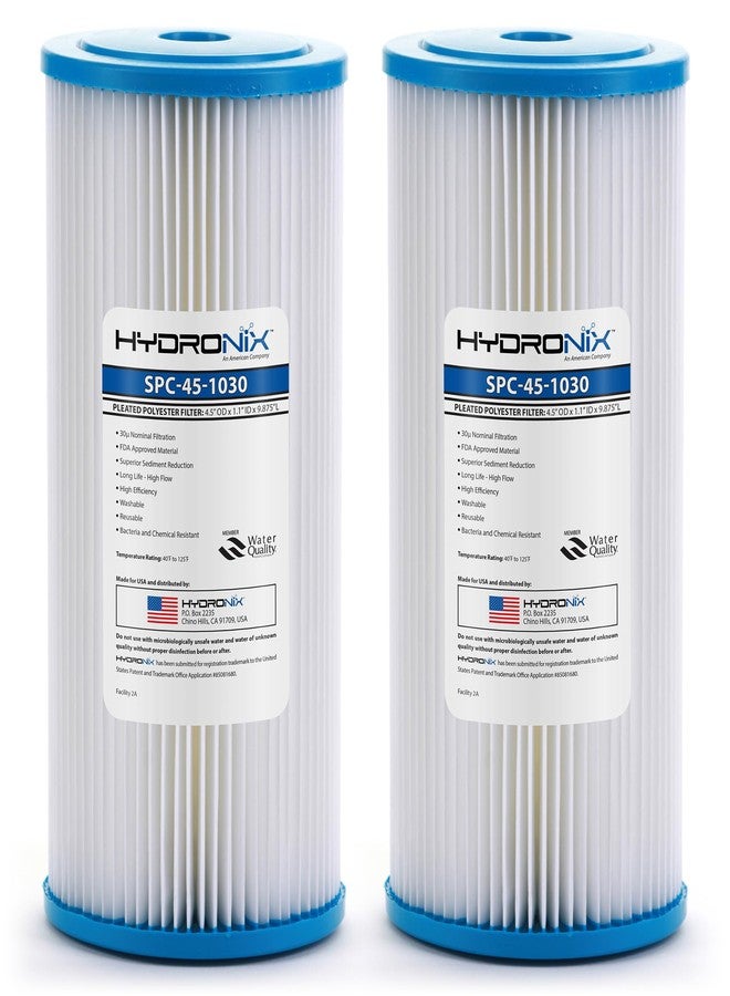 Hydronix SPC-45-1030 FXHSC R30-BB & RS6 Compatible Sediment Pleated Water Filter, Reusable 4.5 x 10 - 30 micron (2 Pack) - Image 1