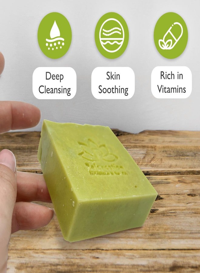 Relaxcation Soursop Oil Soap Bar | Calming & Moisturizing Dry Sensitive Skin Body Wash | Oil Based Cleanser with Coconut, Olive, Castor, Shea Butter Raw Organic | Made in USA | Vegan Body Wash - Image 2