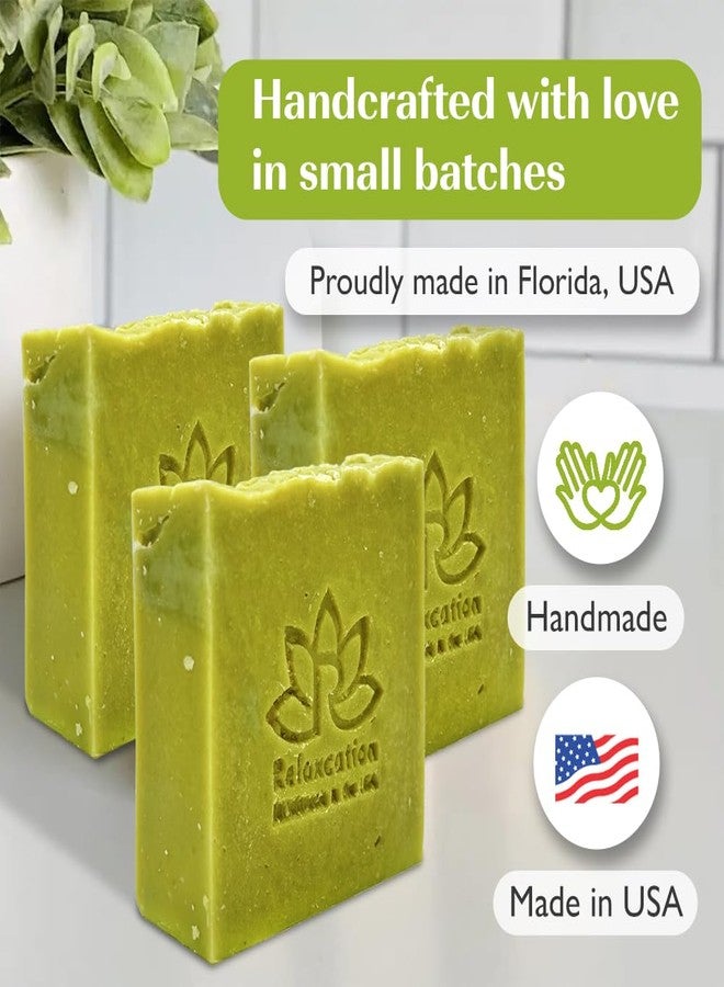 Relaxcation Soursop Oil Soap Bar | Calming & Moisturizing Dry Sensitive Skin Body Wash | Oil Based Cleanser with Coconut, Olive, Castor, Shea Butter Raw Organic | Made in USA | Vegan Body Wash - Image 5
