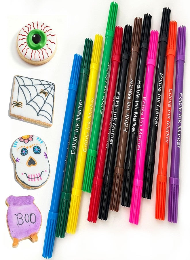 Colaele Edible Markers for Easter Eggs Decorating- 12PCS Edible Marker Food Coloring Pens Set Drawing Double Side Writers Tools for Cake Decorations, Cookies, Frosting, Macaroons, Chocolate - Image 1