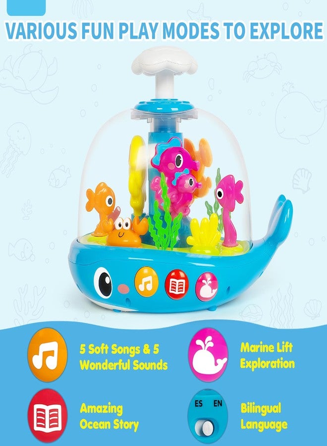 GMAOPHY Baby Toys 6 to 12 Months, Musical Aquarium Infant Toys for 7 8 9 10 11 Months, Early Learning Educational Toy with Sound, Press Glow Spin for Cause and Effect, Christmas Birthday Gifts for Boy Girl - Image 2