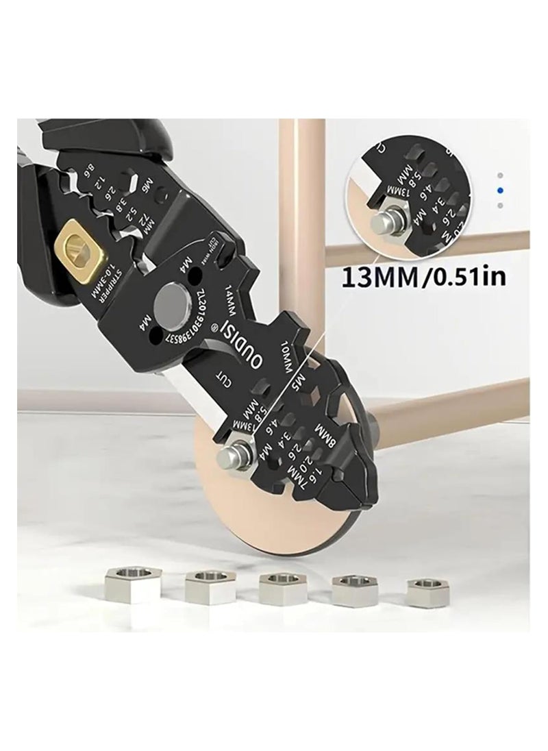 Rightsure - Multi Functional Wire Strippers,Universal Wire Cutters,Tool For Wire Splitting Pliers,Winding,Cutting,Stripping,Crimping,Peeling, Clamping Pliers Wrench,Home Improvement,Electrical Hardware Tools - Image 1