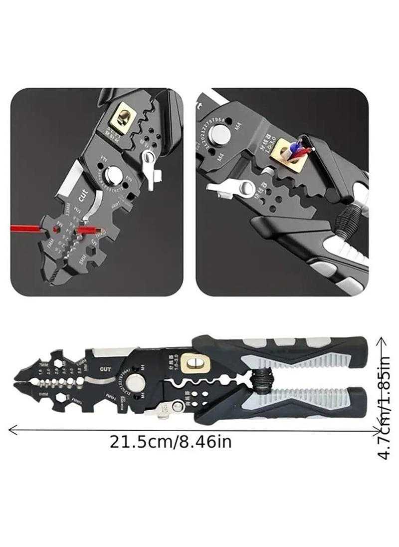 Rightsure - Multi Functional Wire Strippers,Universal Wire Cutters,Tool For Wire Splitting Pliers,Winding,Cutting,Stripping,Crimping,Peeling, Clamping Pliers Wrench,Home Improvement,Electrical Hardware Tools - Image 1