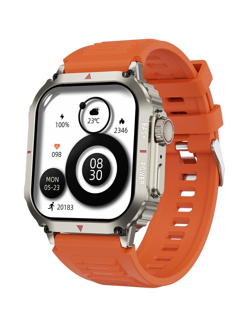 GULFLINK Smartwatch Always On Display DK66 1.95 inch Man NFC Outdoor Sport Men Smart Watch 2024 With Body Temperature Monitoring-Orange - Image 1