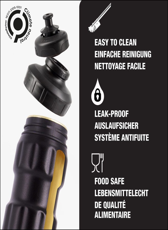 سيج - زجاجة مياه رياضية - لون أسود رياضي WMB - مزودة بغطاء رياضي ثلاثي المراحل - صنع في سويسرا - مانعة للتسرب - خفيفة الوزن - معدنية - خالية من مادة BPA - سعة 25 أونصة - Image 3