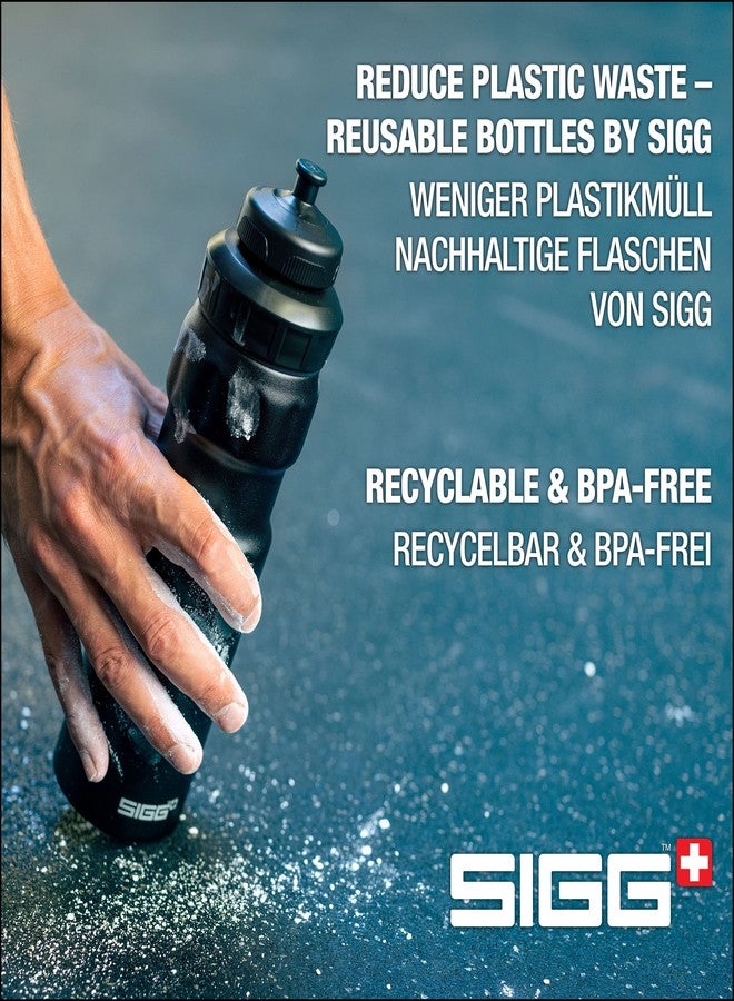 سيج - زجاجة مياه رياضية - لون أسود رياضي WMB - مزودة بغطاء رياضي ثلاثي المراحل - صنع في سويسرا - مانعة للتسرب - خفيفة الوزن - معدنية - خالية من مادة BPA - سعة 25 أونصة - Image 4