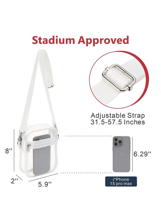 PACKISM Clear Purses for Women Stadium - Clear Bag Stadium Approved Crossbody Bag Adjustable Shoulder Strap for Concerts Sports Festivals Events Game Day, White - Image 2