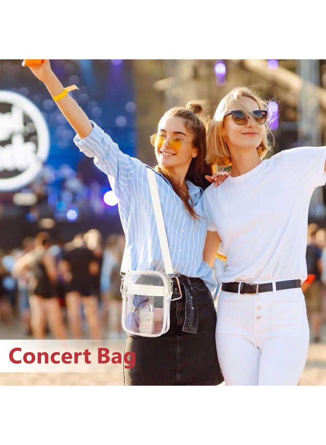 PACKISM Clear Purses for Women Stadium - Clear Bag Stadium Approved Crossbody Bag Adjustable Shoulder Strap for Concerts Sports Festivals Events Game Day, White - Image 4