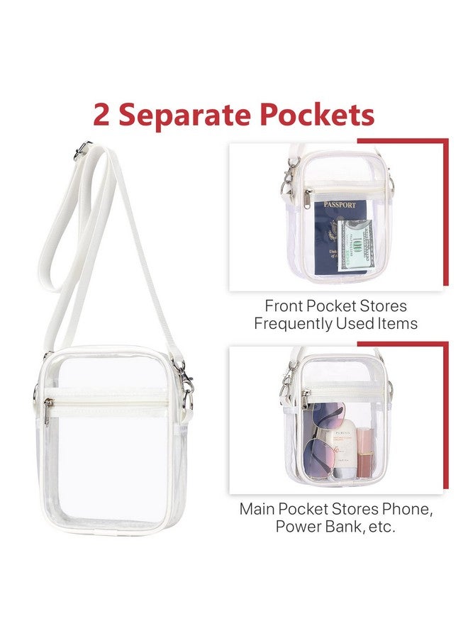 PACKISM Clear Purses for Women Stadium - Clear Bag Stadium Approved Crossbody Bag Adjustable Shoulder Strap for Concerts Sports Festivals Events Game Day, White - Image 5