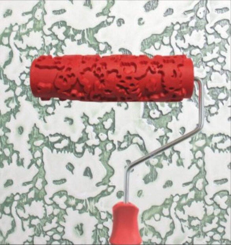 BUUEERR 7 DIY Patterned Paint Roller Decorative Rubber Roller Decorative Art Roller Texture Roller with Plastic Handle  More Than 300 Patterns Pattern AE3
