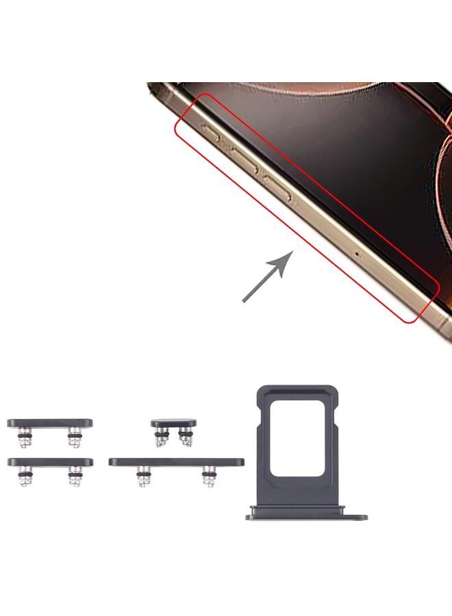 erorex For iPhone 16 Pro Max Original SIM Card Tray + SIM Card Tray + Side Keys (Black) - Image 4