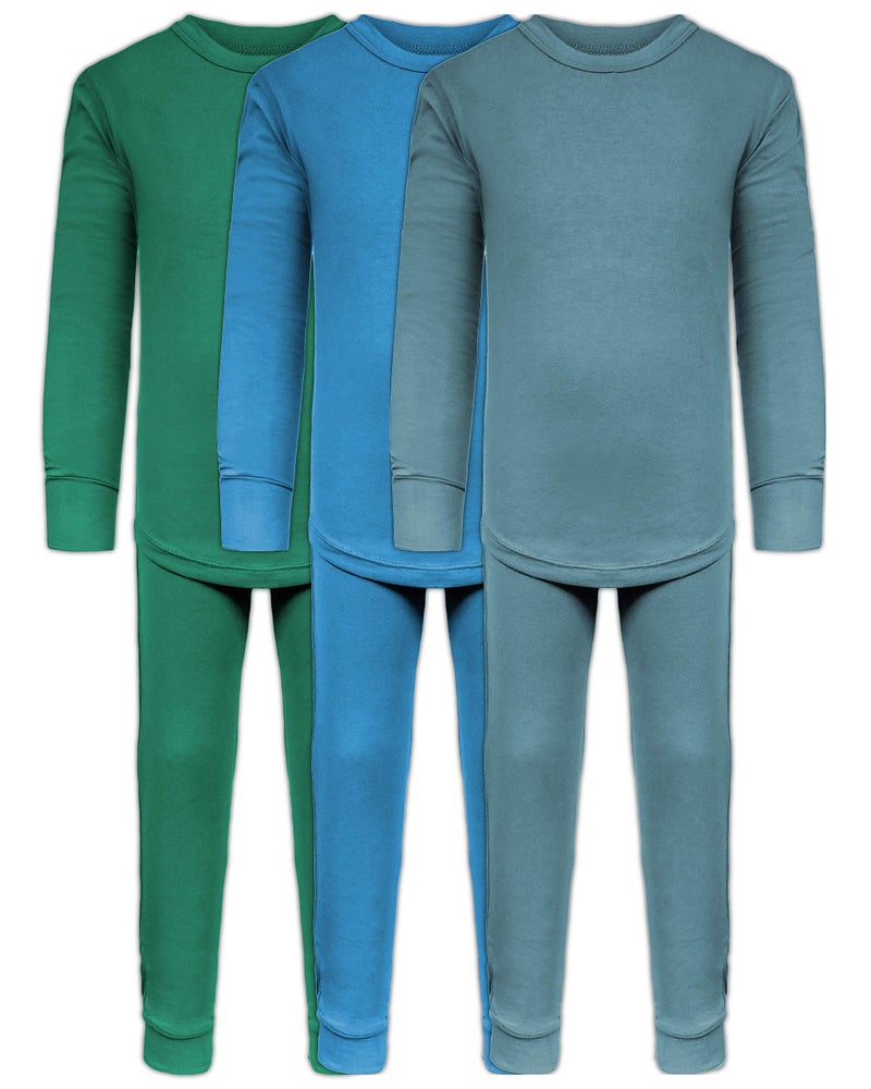 Andrew Scott Kids Base Layer Underwear Sets | Ultra-Soft Cotton Stretch | Girls - Boys | 3 Tops + 3 Bottoms - Image 1