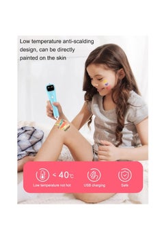 XiuWoo 3D Printing Pen Set, 1.75 mm PCL Filament, 20 colors, scissors, Smart Voice Prompts, Low Temperature, dredging needle, pen holder, USB Included, sketchbook, blue  - Image 2