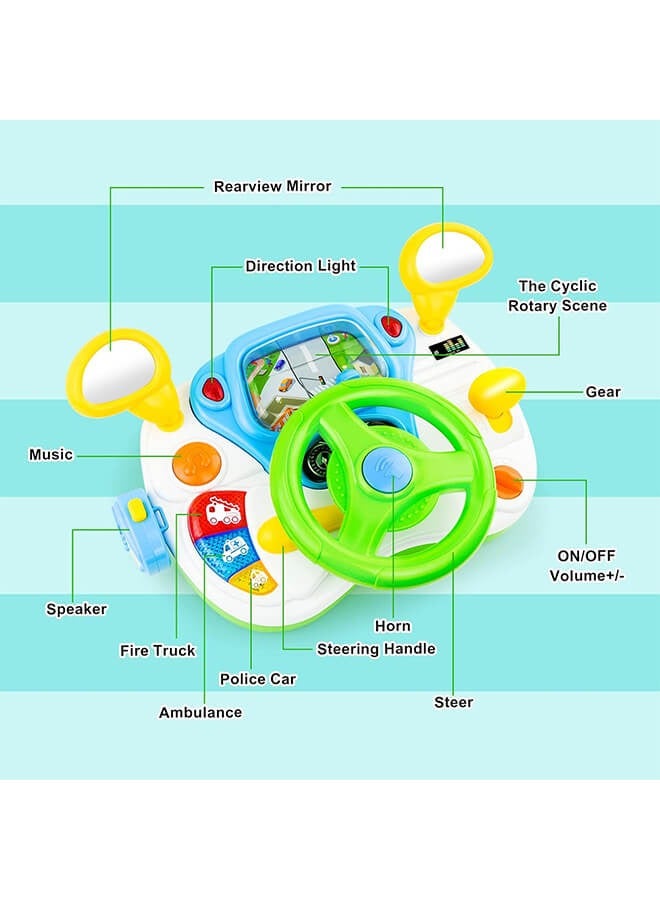 ريوليو لعبة عجلة القيادة للأطفال - تعلم تفاعلي، موسيقى وأضواء - لعبة تعليمية مثالية للأطفال من 1-3 سنوات - هدية مثالية لعيد الميلاد ورمضان - Image 5