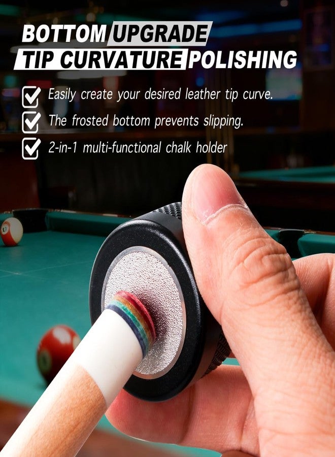 YEUEK TAOM Upgrade Pool Chalk Holder Round Shaped Practical Tool Billiards Accessories Magnetic Mini Chalk Tip Case Container Round Box Billiards,Cue Tip Tool Scuffer Shaper - Image 3