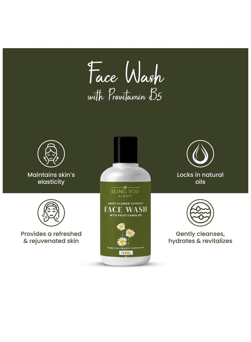 Being You- Always Daisy Flower Extract Face Wash with Provitamin B5 |All Skin Types| Deeply Hydrating & Sulphate Free - 100 ml - Image 2