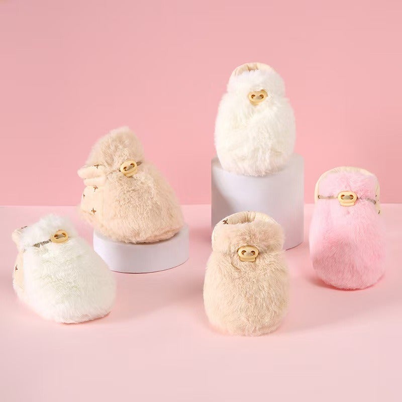 Wei Pu Xiao Lu Baby Winter Fleece Booties Soft Sole First Walkers Warm Non-Slip Shoes for Toddlers - Image 3