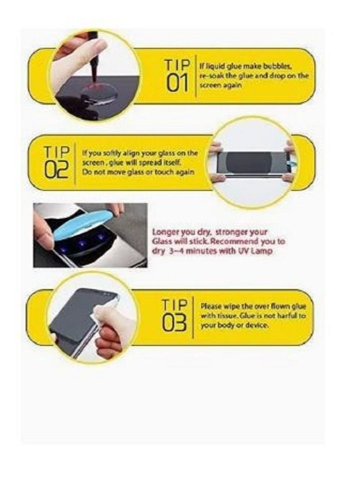 Generic - Curved Full Glue Nano Screen Protector With UV Light Dryer For Galaxy Note 10 Plus Clear Model Number : note 10+ - Image 1