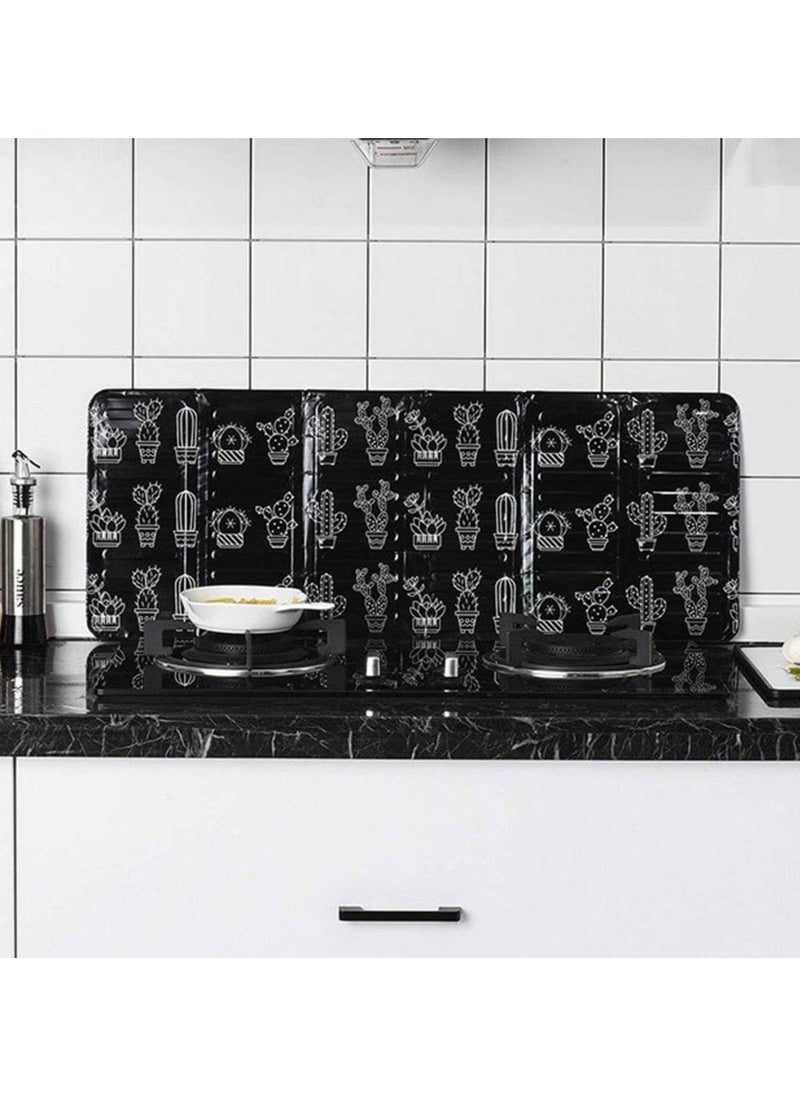 Oasisgalore 2Pcs Disposable Oil Splash Guard Aluminum Foil Gas Stove Oil Splatter Screen Board Cooking Frying Oil-Proof Splash Kitchen Tool (Black)  - Image 4