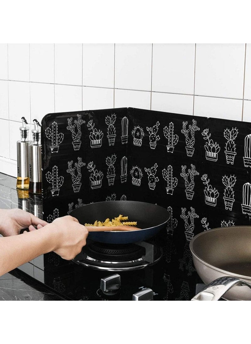 Oasisgalore 2Pcs Disposable Oil Splash Guard Aluminum Foil Gas Stove Oil Splatter Screen Board Cooking Frying Oil-Proof Splash Kitchen Tool (Black)  - Image 5