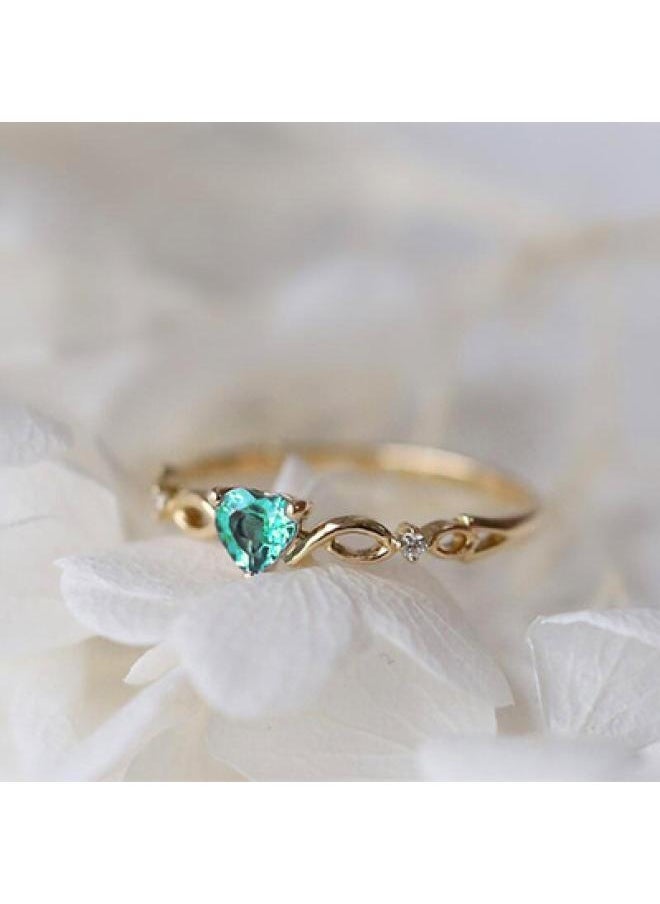 Generic Explosions Hot Peach Heart Women's Copper Ring Love Heart-shaped Zircon Diamond Plated White K Fashion Jewelry 