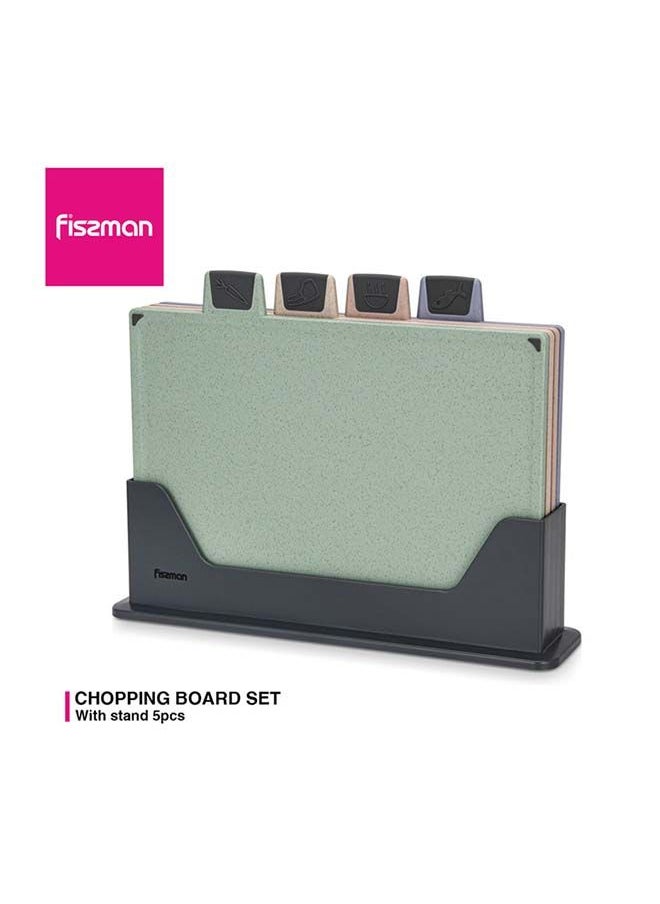 Fissman - 5 Index Chopping Board with Stand 30x22.5cm - Image 1