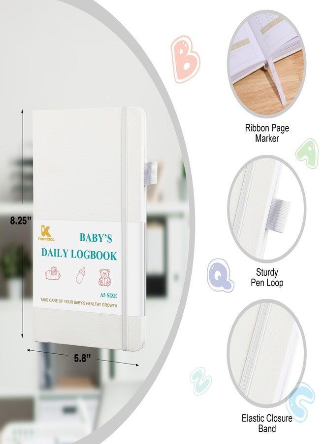 Tiankool Baby's Daily Care Planner - A5 Newborn Baby Log Book for Tracking Daily Routine, 152 Easy-to-Use Pages to Monitor Nursing, Sleep, Feeding, Diapers, Pumping, and More - White - Image 2