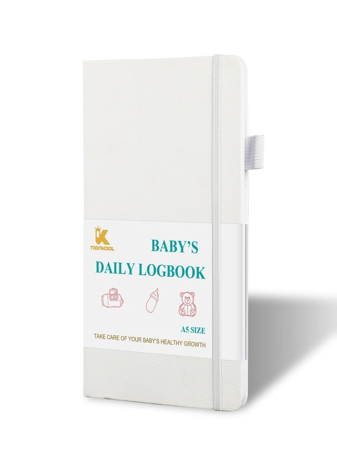 Tiankool Baby's Daily Care Planner - A5 Newborn Baby Log Book for Tracking Daily Routine, 152 Easy-to-Use Pages to Monitor Nursing, Sleep, Feeding, Diapers, Pumping, and More - White - Image 1