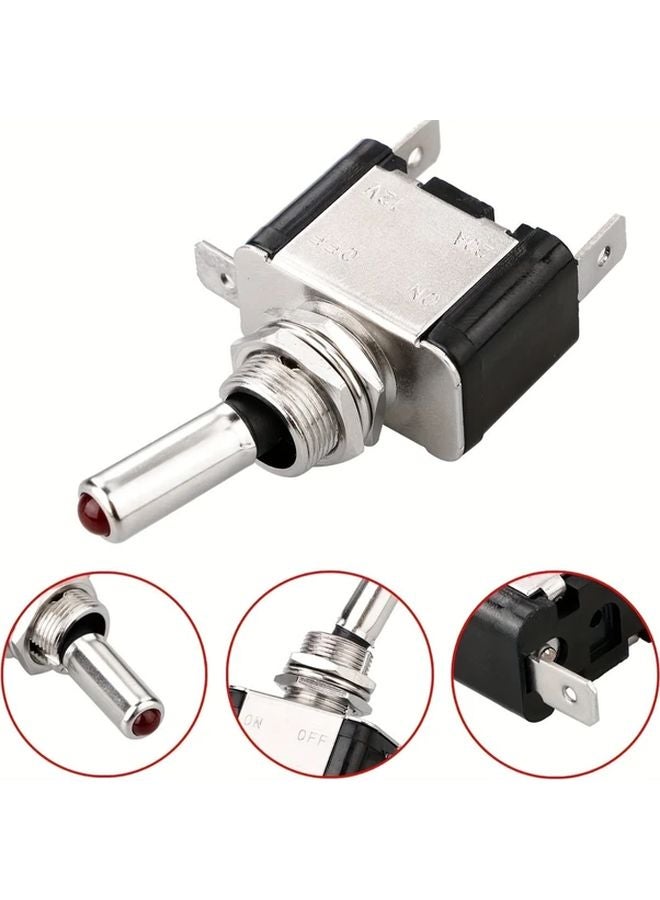 Yellow 5pcs Rocker Light Toggle Switch 12V 20A Heavy Duty SPST On Off Automotive - Image 5