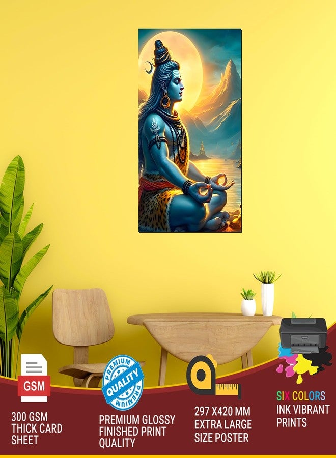 Roostaflag Lord Shiva Wall Poster for Meditation | Namam Sticker for Living Room and Pooja Room Decoration - Image 4