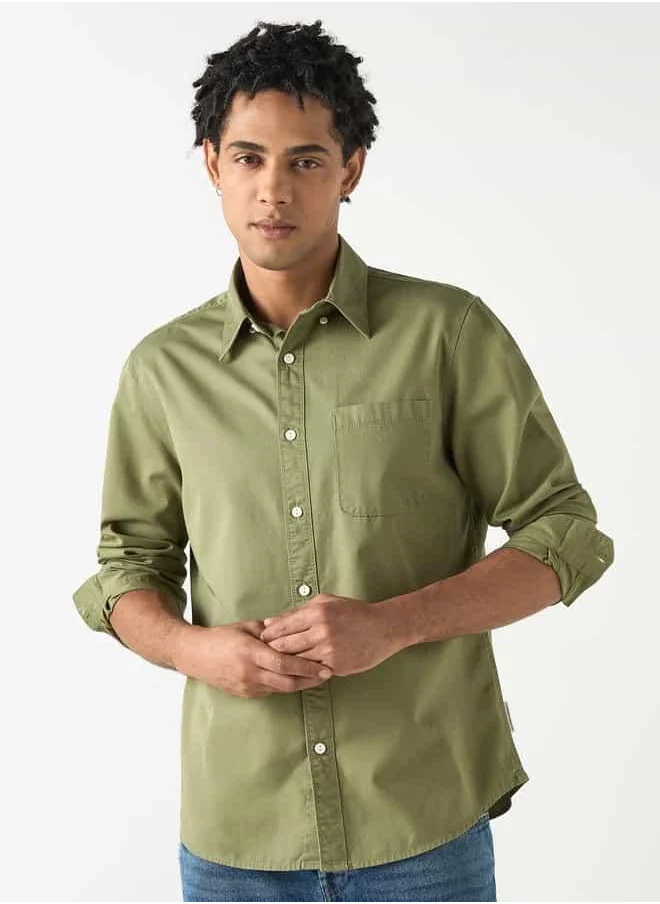 Lee Cooper Lee Cooper Regular Fit Shirt with Long Sleeves and Pocket