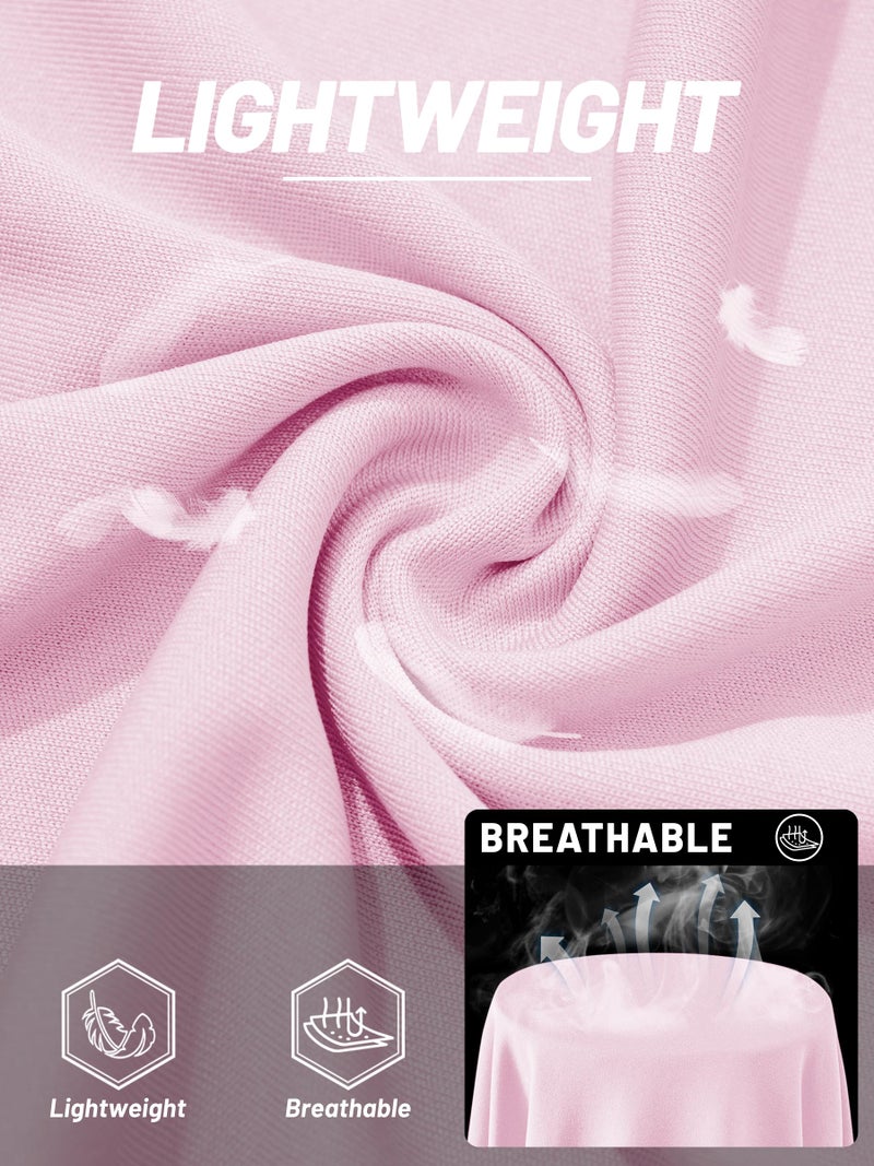 TACVASEN Women's Rash Guard Shirts Pink Workout Tops Long Sleeve Quarter Zip Pullover Womens UPF 50+ Golf Shirts, XL - Image 4