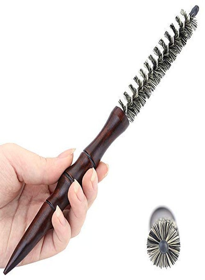 PERFEHAIR Small Round Hair Brush for Short Hair, Mini Boar Bristle Brush for Blow Drying - 0.7 Inch Diameter - Image 1